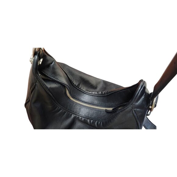 MARC JACOBS THE TEMPO LEATHER HOBO SHOULDER BAG BLACK - Picture 13 of 16